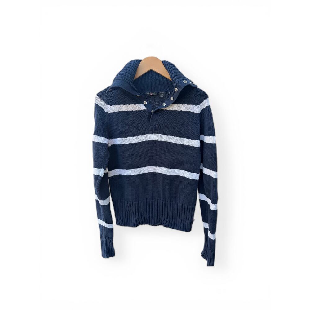 Polo Ralph Lauren Blue Sweaters Jeans Co Striped Cotton Sweater XL